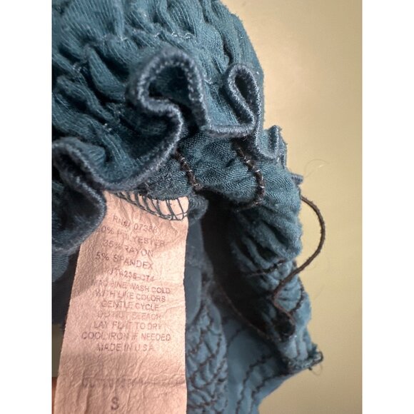 Women’s Size Small 6 Degrees Y2K Green Babydoll Tank Top Smocked Waist - Picture 4 of 7